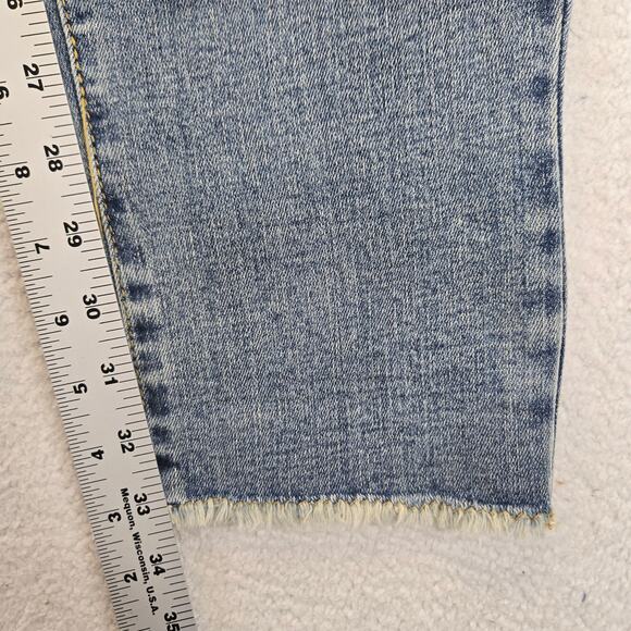 Judy Blue Distressed Boyfriend  Jeans Womens 16W Stretch Skinny Raw Hem Mid Rise - Picture 9 of 12